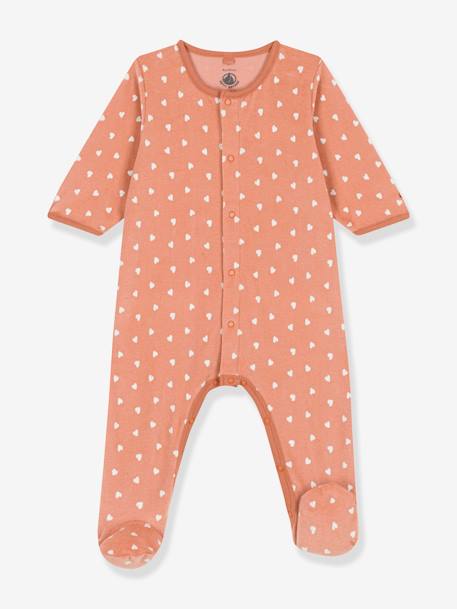 Pijama estampado, em veludo, para bebé, da Petit Bateau castanho estampado 