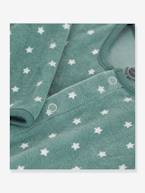 Pijama às estrelas, em veludo, para bebé, da Petit Bateau verde estampado 