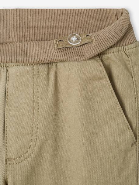 Calças cargo morfológicas, medida das ancas ESTREITA, fáceis de vestir, para menino bronze+cinzento-ardósia 