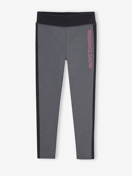 Leggings de desporto com barra dos lados, para menina AZUL ESCURO LISO+cinza mesclado+marinho+rosado+verde 