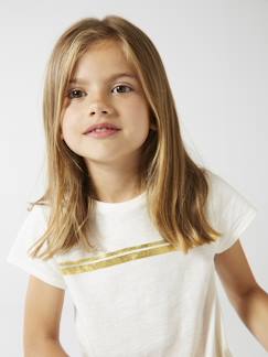 Menina 2-14 anos-T-shirts-T-shirt de desporto com riscas irisadas, para menina