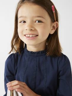 Menina 2-14 anos-T-shirts-Blusa com detalhes em macramé, para menina