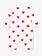 Macacão corações vermelhos, em canelado, para bebé, da Petit Bateau branco estampado 