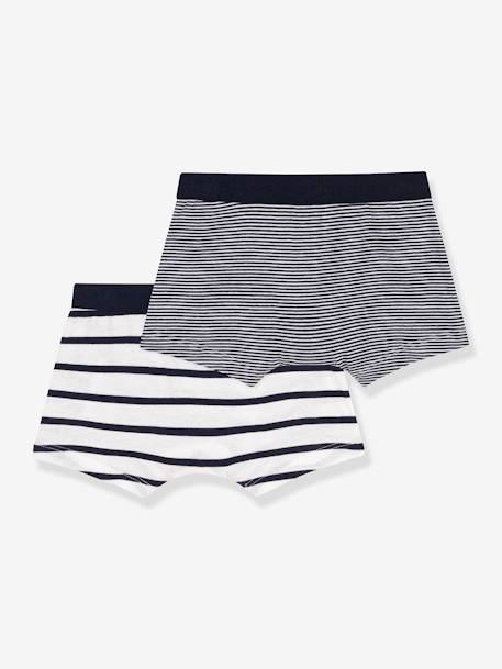 Lote de 2 boxers às riscas, da Petit Bateau lote branco 