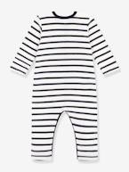 Pijama às riscas, em veludo, para bebé, da Petit Bateau branco estampado 