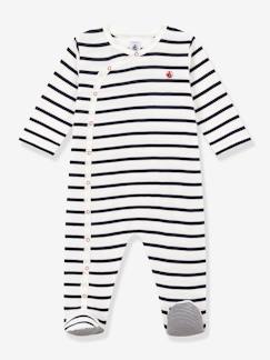 Bebé 0-36 meses-Pijamas, babygrows-Pijama às riscas, em canelado, para bebé, da Petit Bateau