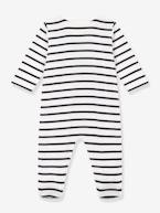 Pijama às riscas, em canelado, para bebé, da Petit Bateau branco estampado 