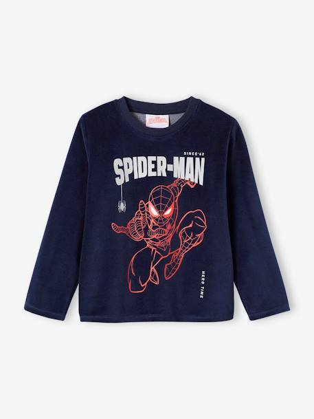 Pijama Marvel® Homem-Aranha, em veludo, para criança marinho 