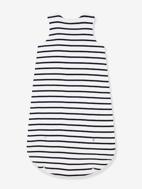 Saco de bebé às riscas, em algodão, da Petit Bateau branco estampado 