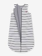 Saco de bebé às riscas, em algodão, da Petit Bateau branco estampado 