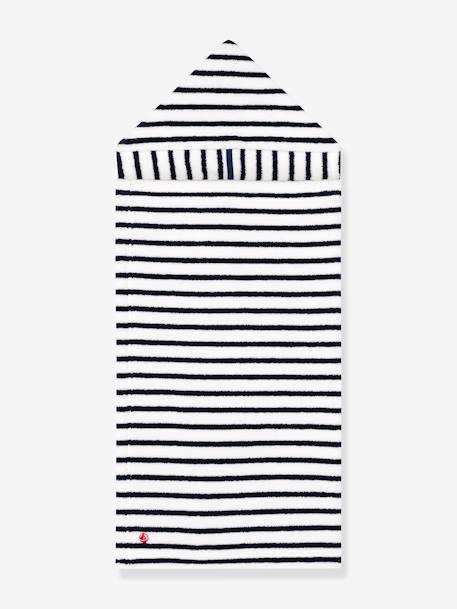 Capa de banho às riscas, em turco, da Petit Bateau branco estampado 