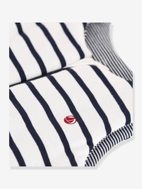 Saco de bebé às riscas, em algodão, da Petit Bateau branco estampado 