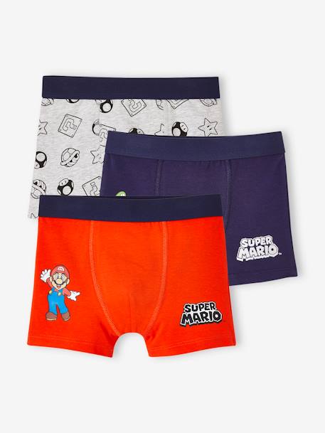 Lote de 3 boxers Super Mario®, para criança tomate 