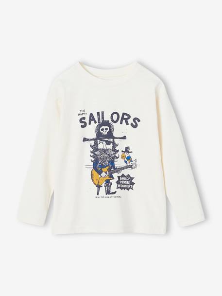 Camisola com motivo engraçado 'rebel pirate', para menino cru 