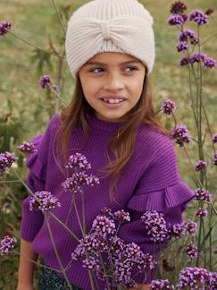 Menina 2-14 anos-Acessórios-Gorros, cachecóis, luvas-Gorro em malha canelada com laço fantasia, para menina