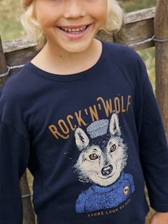 Menino 2-14 anos-T-shirts, polos-T-shirts-Camisola com lobo, para menino