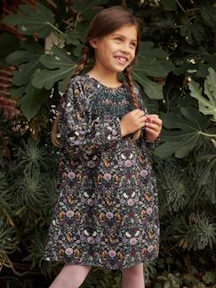 Menina 2-14 anos-Vestido com favos e motivos da floresta encantada, para menina