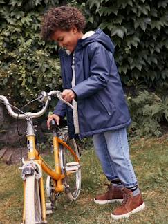 Menino 2-14 anos-Casacos, blusões-Impermeável com capuz, forro em sherpa, para menino