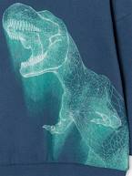 Sweat com capuz e dinossauro néon, para menino azul-noite 