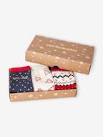 Conjunto de Natal Santa Socks, lote de 3 pares de meias, para menina vermelho 