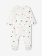 Caixa presente de Natal para bebé: pijama em veludo + babete cru 