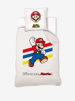 Têxtil-lar e Decoração-Roupa de cama criança-Capas de edredon-Conjunto capa de edredon + fronha de almofada, para criança, tema Super Mario@ e Luigi