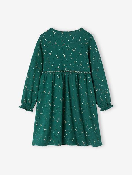 Vestido de cerimónia, estampado com estrelas irisadas, para menina marinho+verde+vermelho 