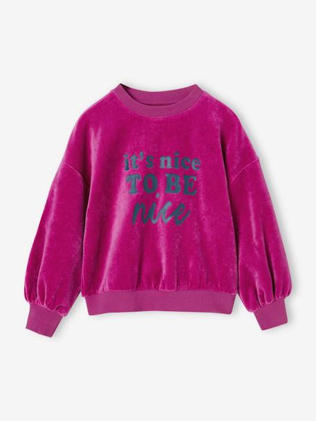 Sweat em veludo, para menina violino 