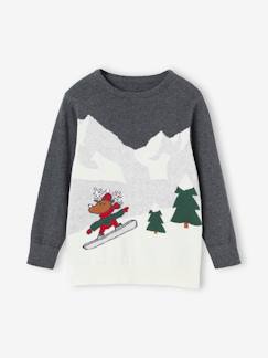 Menino 2-14 anos-Camisolas, casacos de malha, sweats-Camisolas malha-Camisola de Natal com paisagem lúdica, para menino