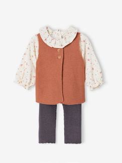 Bebé 0-36 meses-Conjunto de 3 peças: leggings + colete + blusa, para bebé