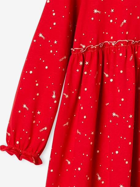 Vestido de cerimónia, estampado com estrelas irisadas, para menina marinho+verde+vermelho 