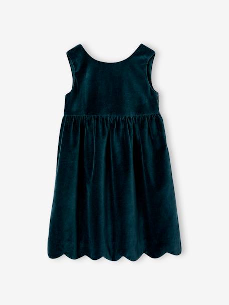 Vestido de cerimónia em veludo, com laço atrás, para menina 6399+verde+VERMELHO ESCURO LISO 