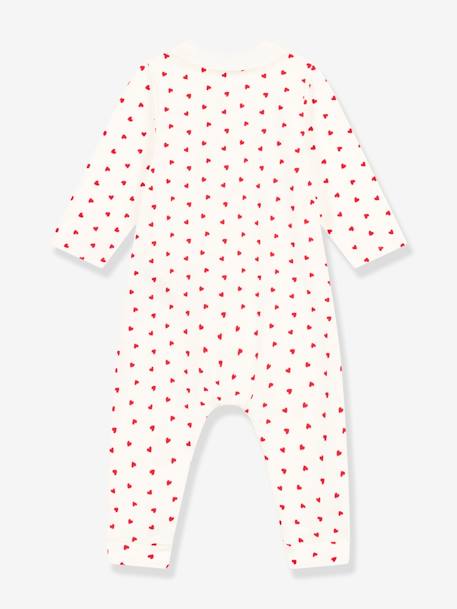 Macacão com corações pequenos, para bebé, da Petit Bateau branco estampado 