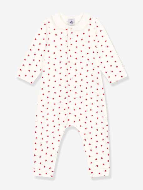 Macacão com corações pequenos, para bebé, da Petit Bateau branco estampado 