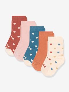 Bebé 0-36 meses-Meias, collants-Lote de 5 pares de meias corações, para bebé, da Petit Bateau