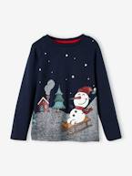 Camisola de Natal com boneco de neve, para menino marinho 