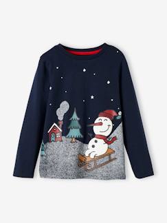 -Camisola de Natal com boneco de neve, para menino