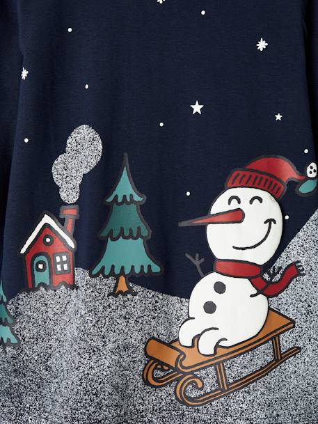 Camisola de Natal com boneco de neve, para menino marinho 