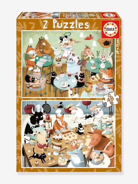 Puzzles Histórias da Floresta, 2x48 - EDUCA BORRAS castanho 