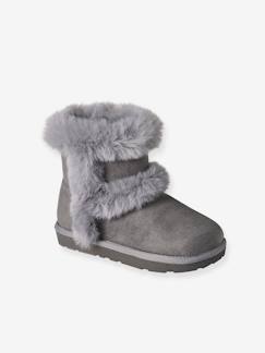 Calçado-Calçado menina (23-38)-Botas impermeáveis, com fecho e pelo, para menina