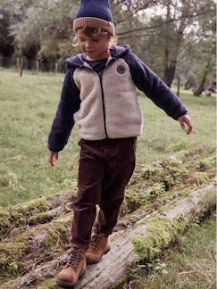 Menino 2-14 anos-Calças fáceis de vestir, em bombazina, para menino