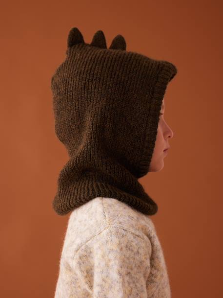 Gorro dinossauro, para menino caqui 