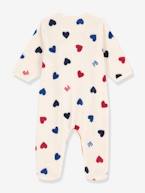 Pijama-macacão de bebé, em polar, da Petit Bateau bege estampado 
