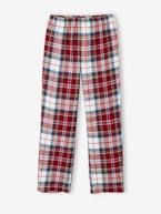 Pijama em flanela, para criança, coleção cápsula 'Happy Family' quadrados vermelho 
