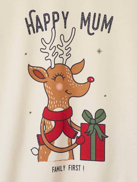 Pijama de Natal para mulher, coleção cápsula 'Happy Family' cru 