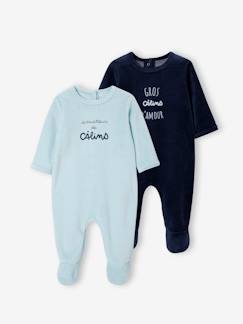 Bebé 0-36 meses-Pijamas, babygrows-Lote de 2 pijamas em veludo, para bebé