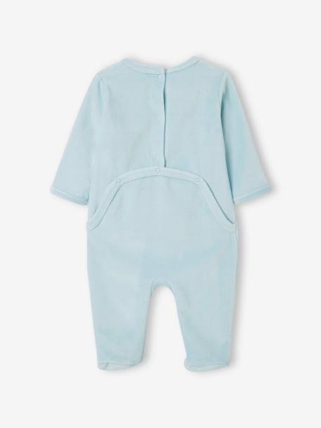Lote de 2 pijamas em veludo, para bebé azul-noite 