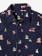 Camisa de Natal estampada, para menino marinho 