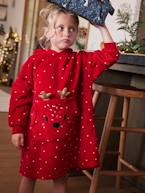 Robe tipo manta Natal, em veludo e polar, para menina vermelho 