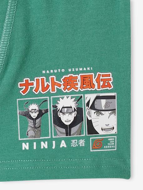 Lote de 3 boxers Naruto Uzumaki®, para criança verde-menta 